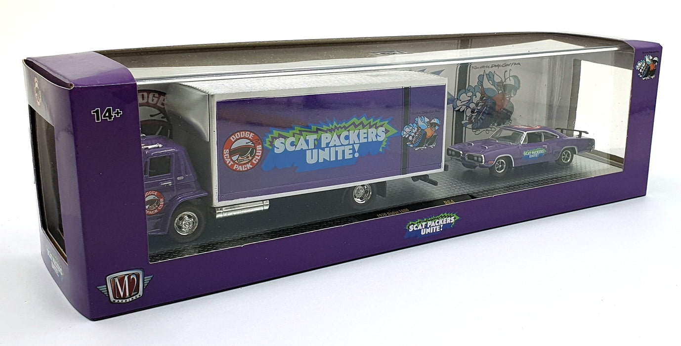 Castline M2 Machines 1/64 Scale R64 1970 Dodge L600 & Dodge Super Bee Purple