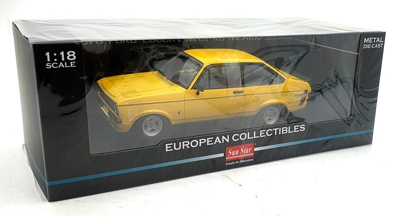 Sun Star 1/18 Scale 4632R - 1976 Ford Escort MKII RS Mexico - Signal Yellow