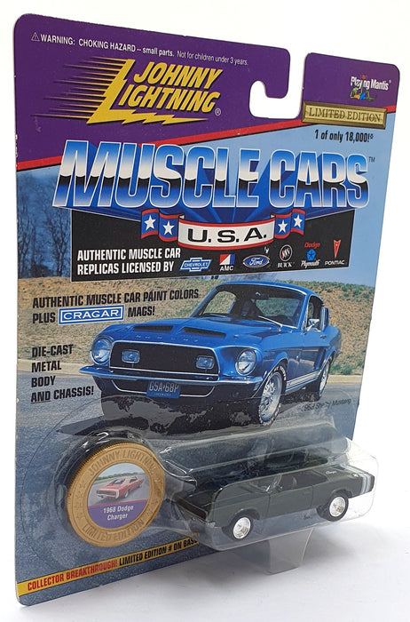 Johnny Lightning 1/64 Scale 202-04 Muscle Cars USA 1968 Dodge Charger D. Green