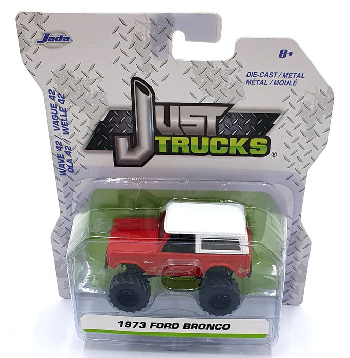 Jada Just Trucks 1/64 Scale 14020 - 1973 Ford Bronco Dirt Version - Red/White