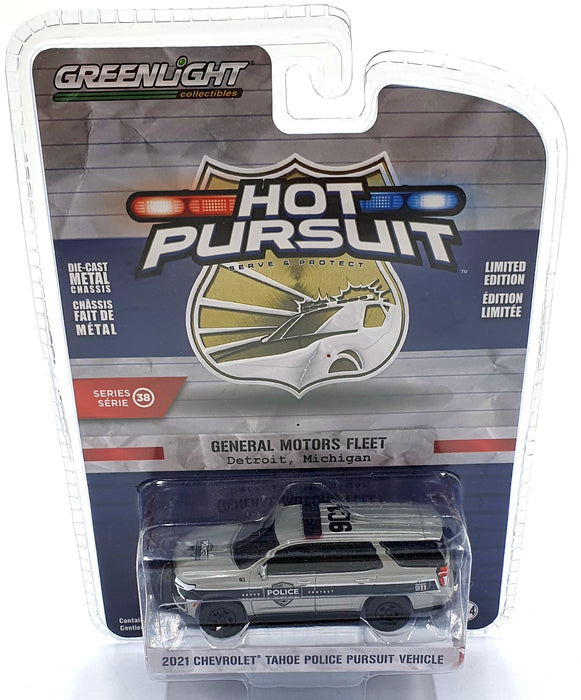 Greenlight 1/64 Scale 42960-F 2021 Chevrolet Tahoe Police Car - Silver