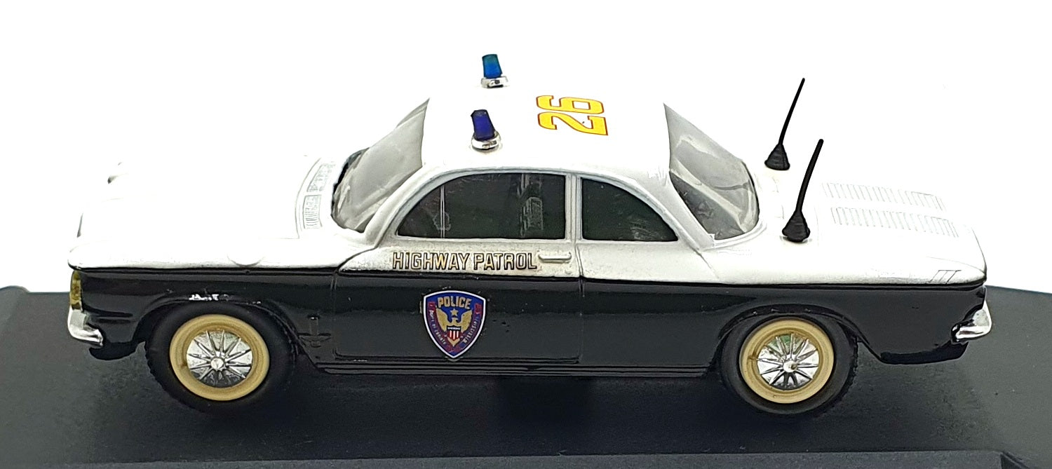 Eligor 1/43 Scale Diecast 1150 1962 Chevrolet Corvair USA Police Car White/Black
