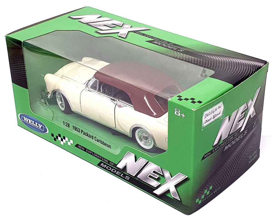 Welly NEX 1/24 Scale Diecast 24016H-W - 1953 Packard Caribbean - Cream/Brown