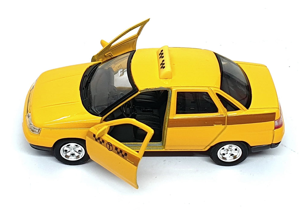 Welly 1/38 Scale Pull Back & Go 7864 - Lada 110 Russian Taxi - Yellow