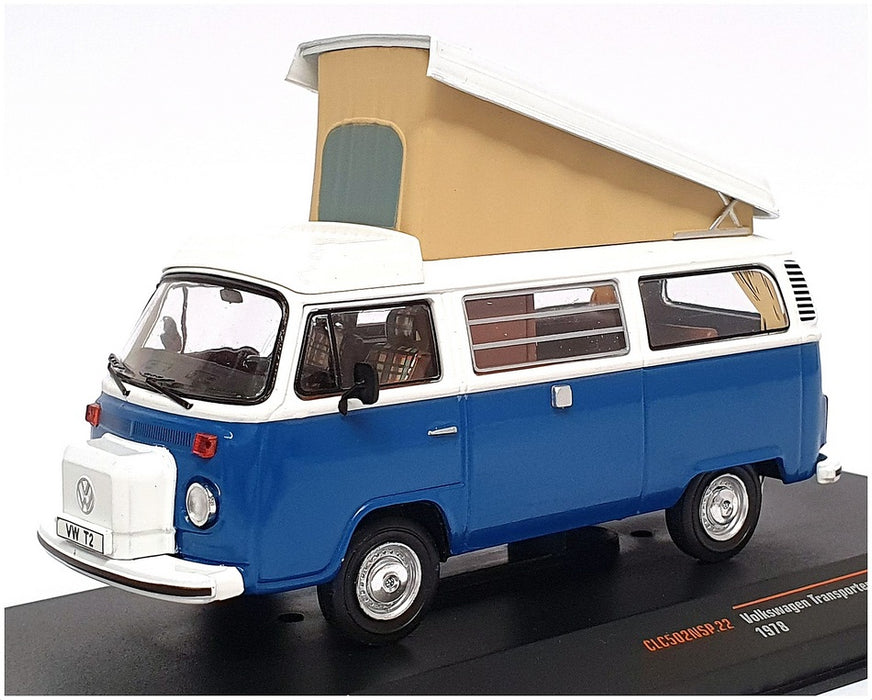 Ixo 1/43 Scale CLC502NSP.22 - 1978 VW Transporter T2 Westfalia - Blue/White