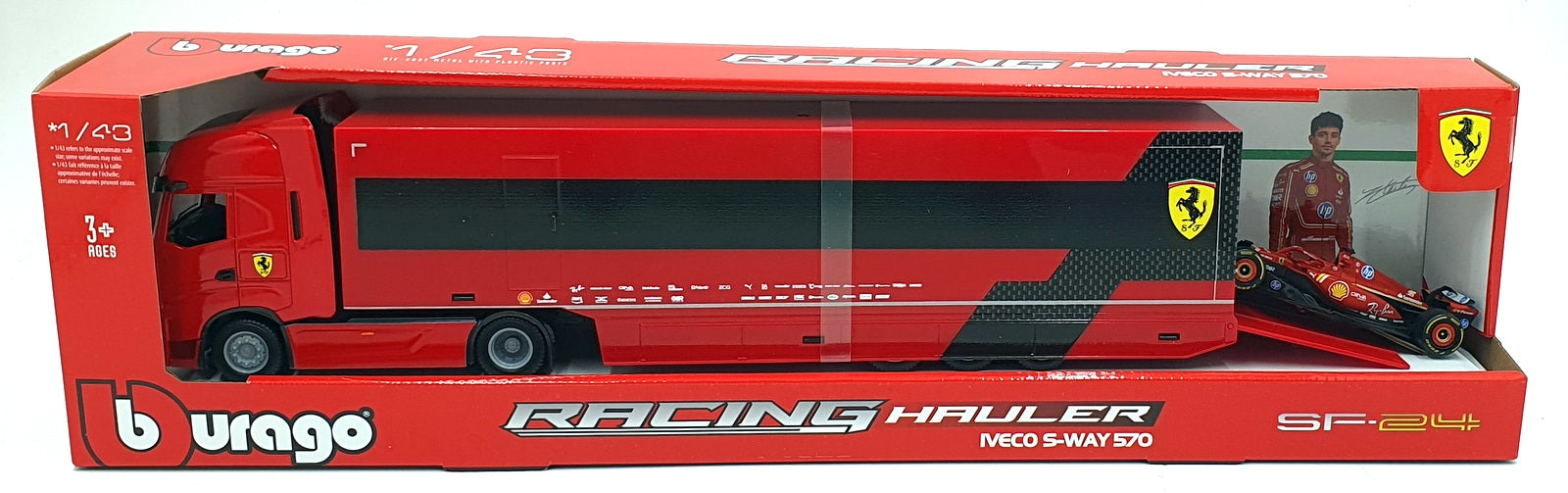 Burago 1/43 Scale 18-36867 - IVECO S-Way 570  Racing Hauler - Ferrari