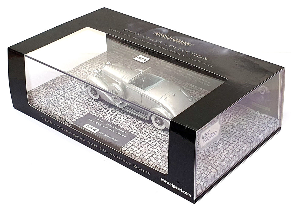 Minichamps 1/43 Scale 437 150330 - 1936 Duesenberg SJN Conv. Coupe - Silver