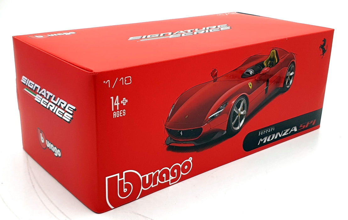 Burago 1/18 Scale Diecast 18-16909 - Ferrari Monza SP1 - Red
