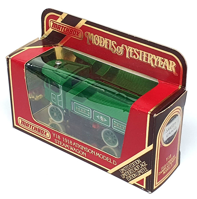 Matchbox Appx 10cm Long Y-18 - 1918 Atkinson Model D Steam Wagon Sand & Gravel