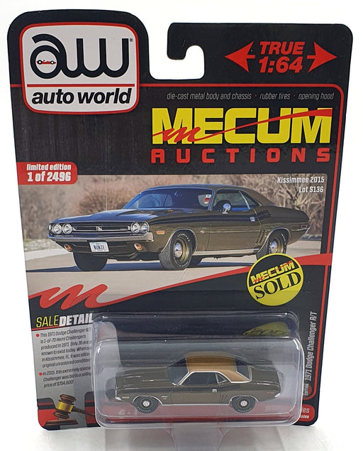 Auto World 1/64 Scale AWSP160 - 1971 Dodge Challenger RT - Met. Brown