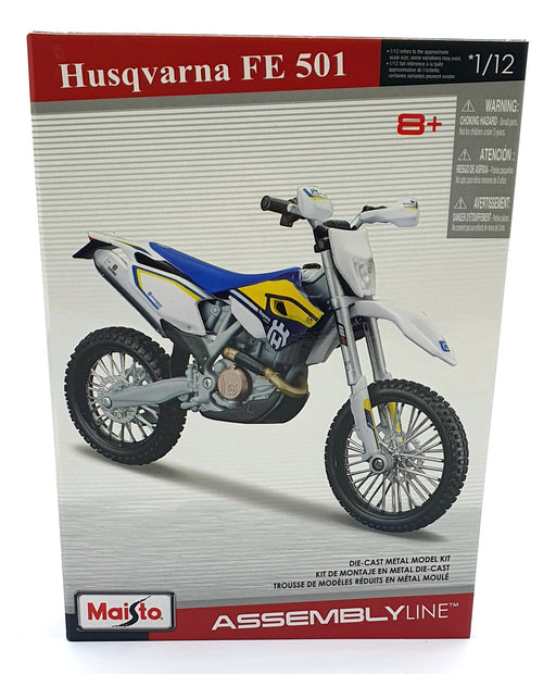 Maisto 1/12 Scale Diecast Kit 39177 - Husqvarna FE 501 Motorbike - White
