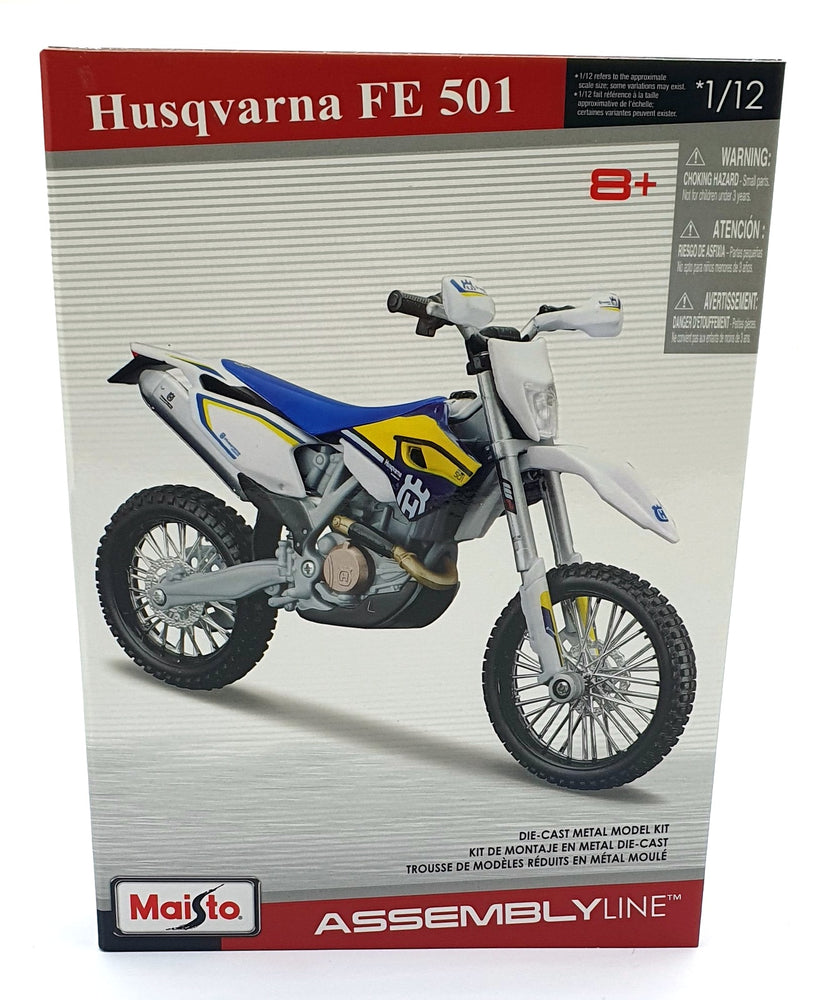 Maisto 1/12 Scale Diecast Kit 39177 - Husqvarna FE 501 Motorbike - White