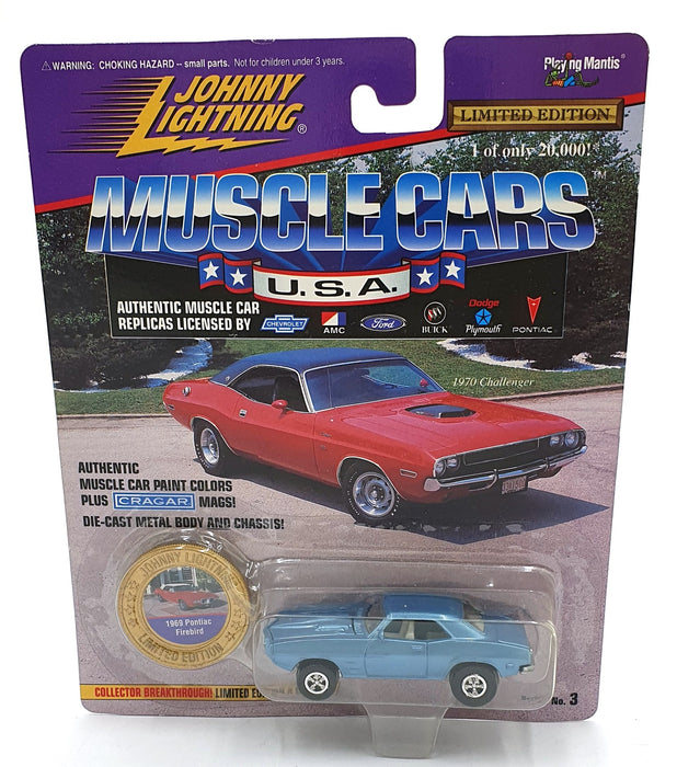 Johnny Lightning 1/64 Scale 202-03 - Muscle Cars 1969 Pontiac Firebird - Lt Blue