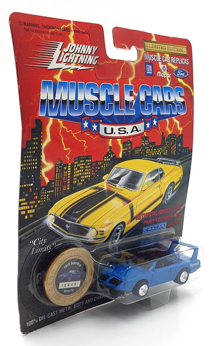 Johnny Lightning 1/64 Scale 200-200 Muscle Cars USA 1970 Plymouth Superbird Blue