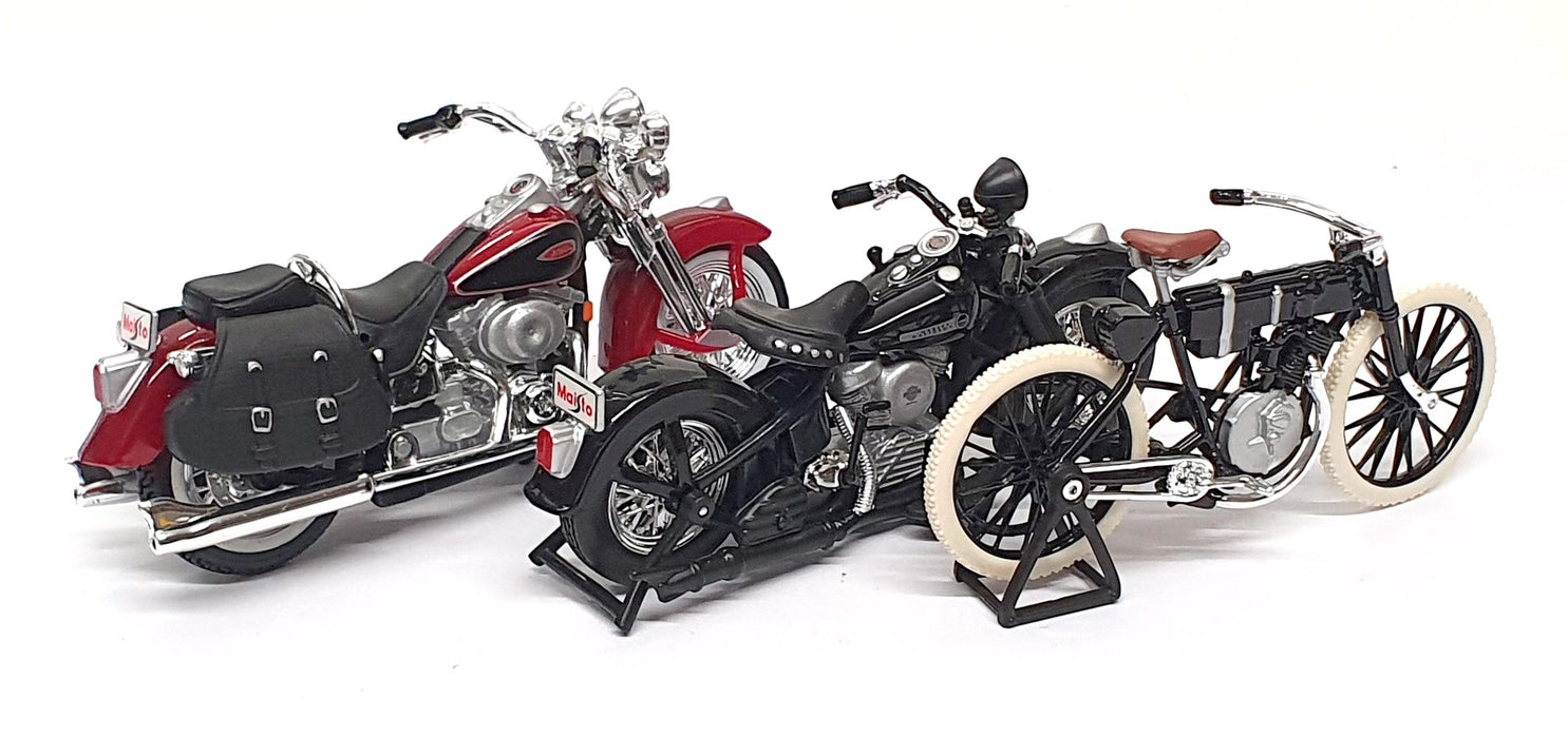 Maisto M&S 1/24 Scale MSHD03 - Harley Davidson Motorbike Set Of 3