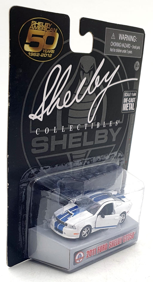 Shelby Collectibles 1/64 Scale 25321S - 2011 Ford Shelby GT350 - White/Blue