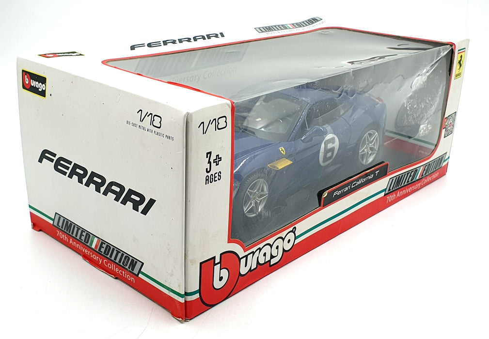 Burago 1/18 Scale 18-76104 - Ferrari California T 70th Anniversary - Blue