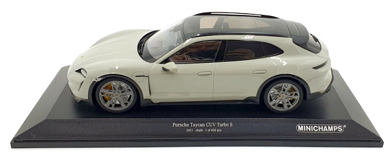 Minichamps 1/18 Scale 155 069302 - 2021 Porsche Taycan CUV Turbo S - Chalk