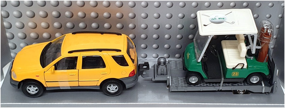 Hobby Cars 29cm Long 39754 - Mercedes Benz M-Class & Golf Cart - Yellow Green