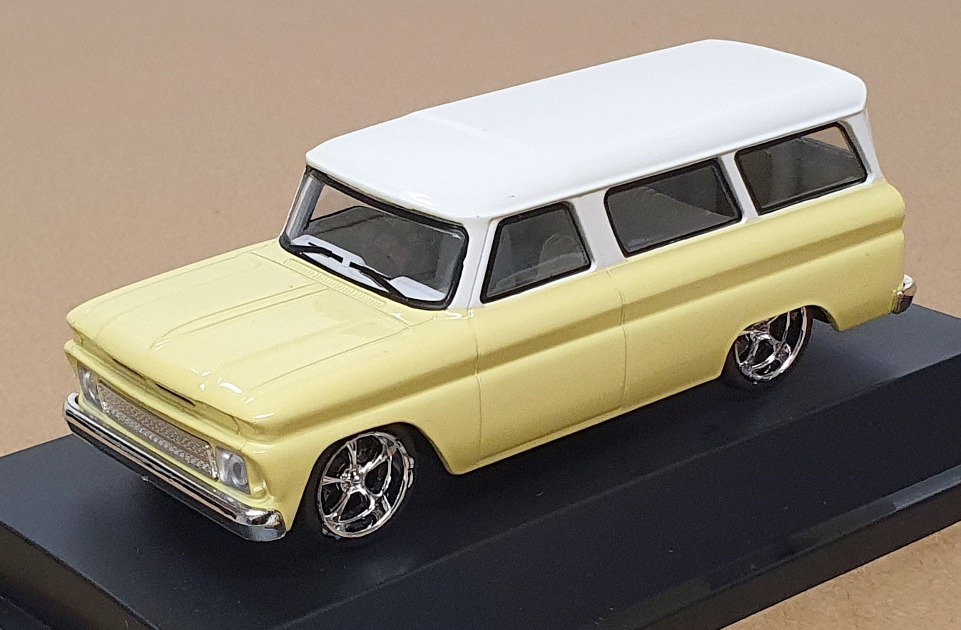 Greenlight 1/43 Scale 86058 - 1966 Chevrolet Suburban - Yellow/White