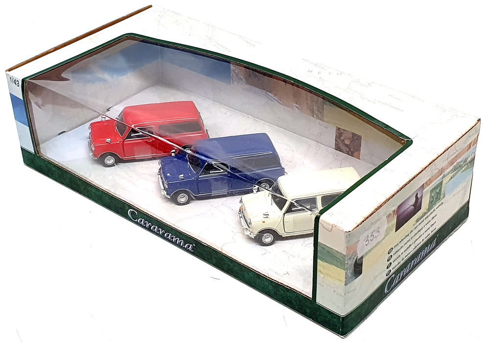 Cararama 1/43 Scale 35310 - Austin Mini Estate 3 Piece Set - Red/Blue/White
