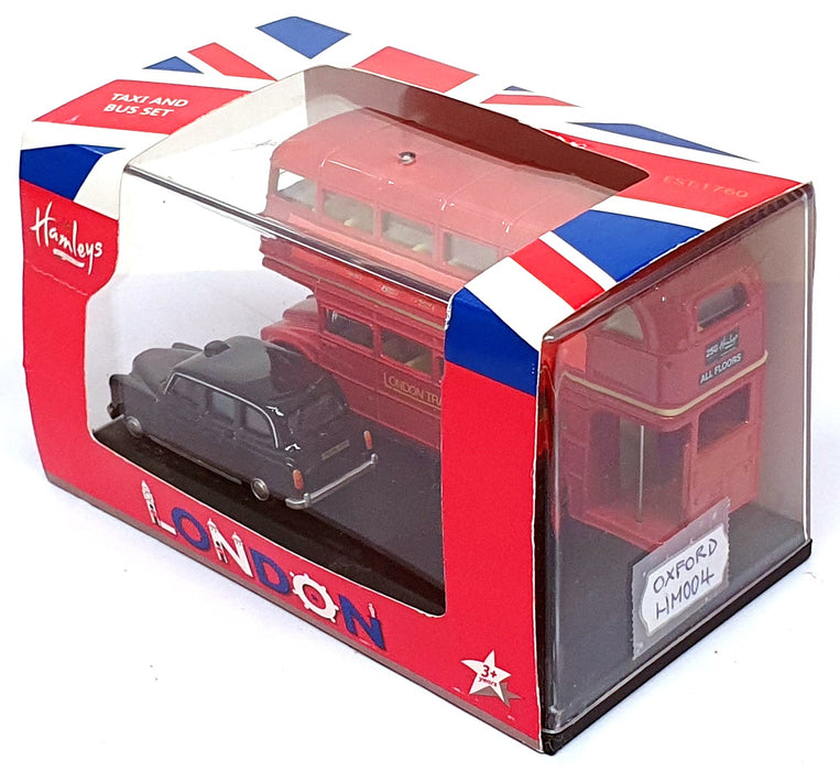 Oxford Diecast HM004 - Hamleys London Bus & Taxi Gift Set - Red Black