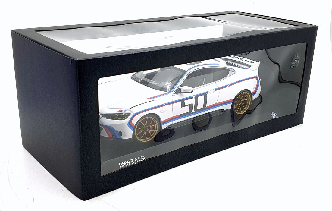 Norev 1/18 Scale Diecast 80 43 2 864 218 - BMW 3,0 CSL #50 MPower - White