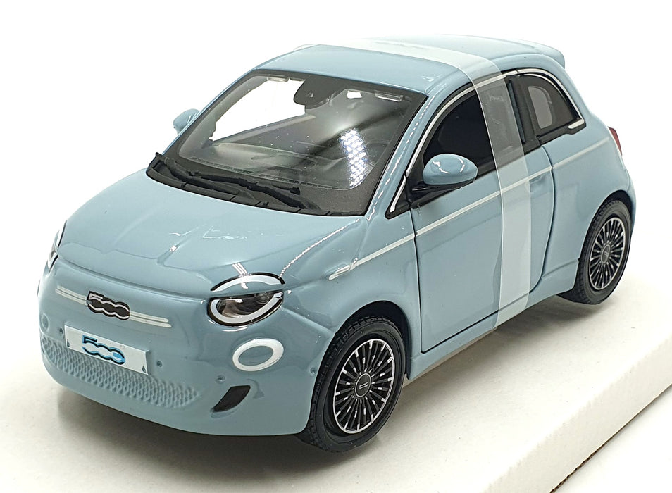 Burago 1/24 Scale Diecast 18-21110 BU - 2023 Fiat 500e - Grey/Blue