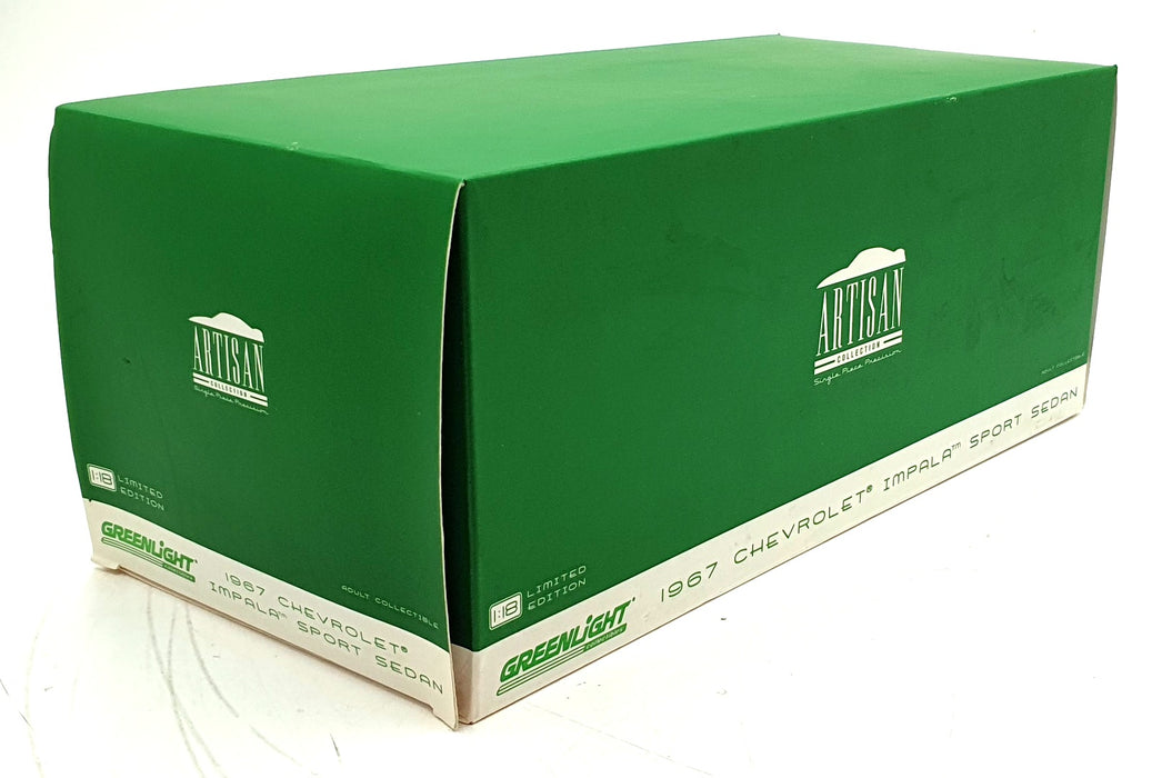 Greenlight 1/18 Scale Diecast 19008 1967 Chevrolet Impala Sport Sedan Blue/White