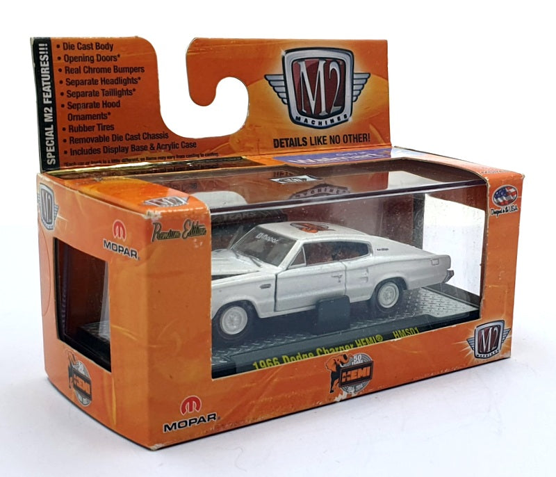Castline M2 Machines 1/64 Scale HMS01 - 1970 Dodge Charger HEMI - White