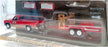 Greenlight 1/64 Scale 32250-B - 1982 GMC K-2500 Sierra & Tandem Car Trailer Red