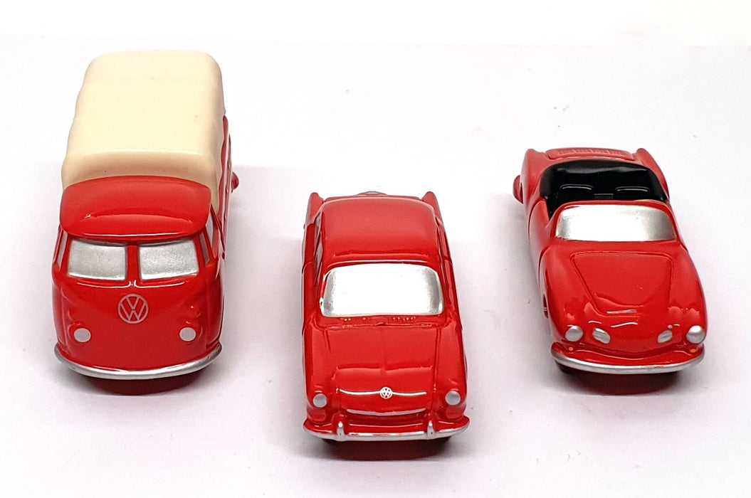 Schuco 1/90 Scale 05802 - Piccolo Set 2004 VW T1 VW 1500 & Karmann - Red