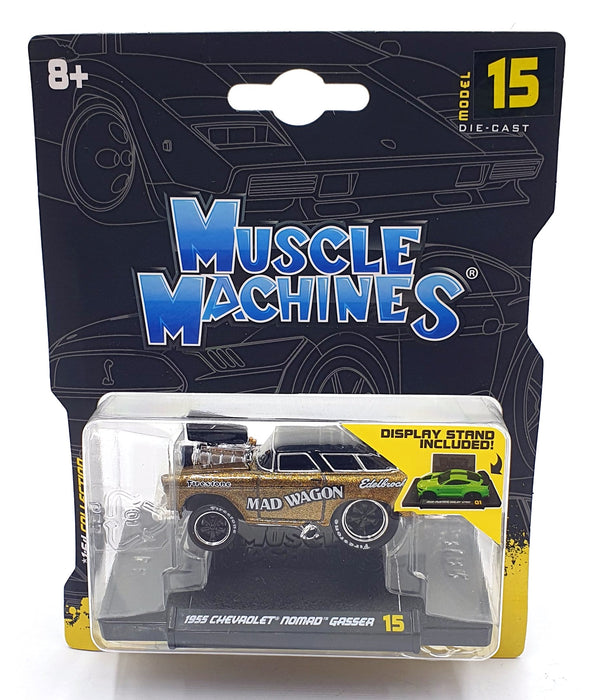 Muscle Machines 1/64 Scale 15526 - 1955 Chevrolet Nomad Gasser - Gold