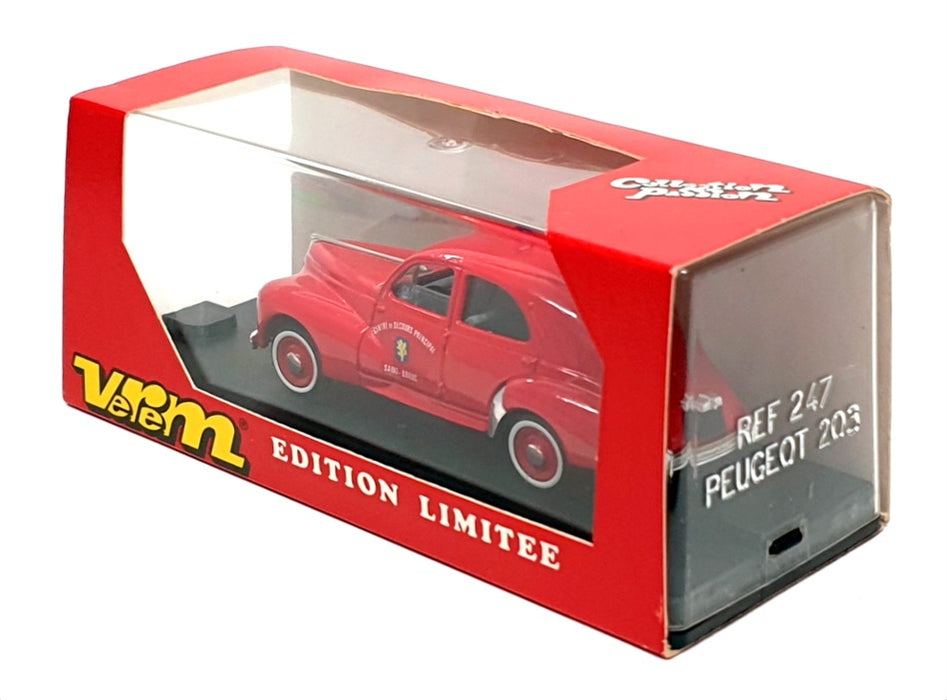 Verem 1/43 Scale 247 - Peugeot 203 Sedan Fire Saint Brieuc - Red