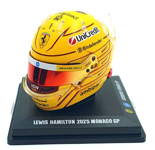 Look Smart 1/5 Scale LSHEL016 F1 Helmet Hamilton Scuderia Ferrari Monaco GP 2025