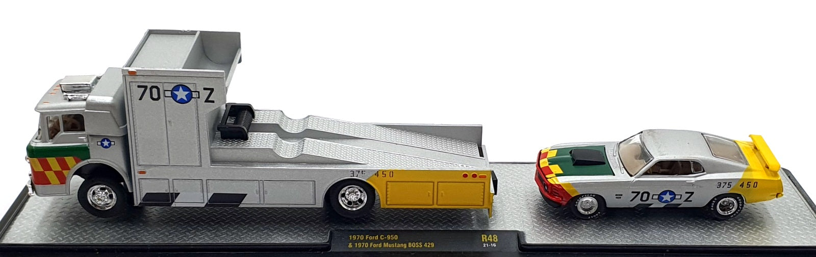 Castline M2 Machines 1/64 Scale R48 - 1970 Ford C-950 & Mustang BOSS 429 Silver