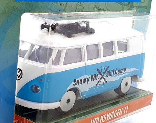Jada Toys 1/64 Scale 100426B - Volkswagen T1 Snowy Mt Ski Camp - Blue/White