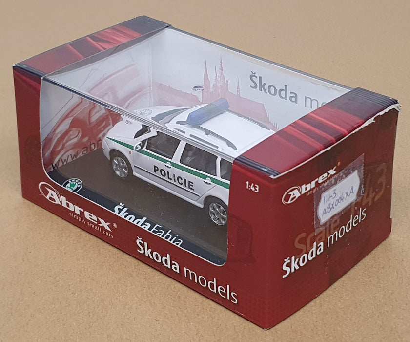 Abrex 1/43 Scale 143ABX004XA - Skoda Fabia Combi Czech Policie - White
