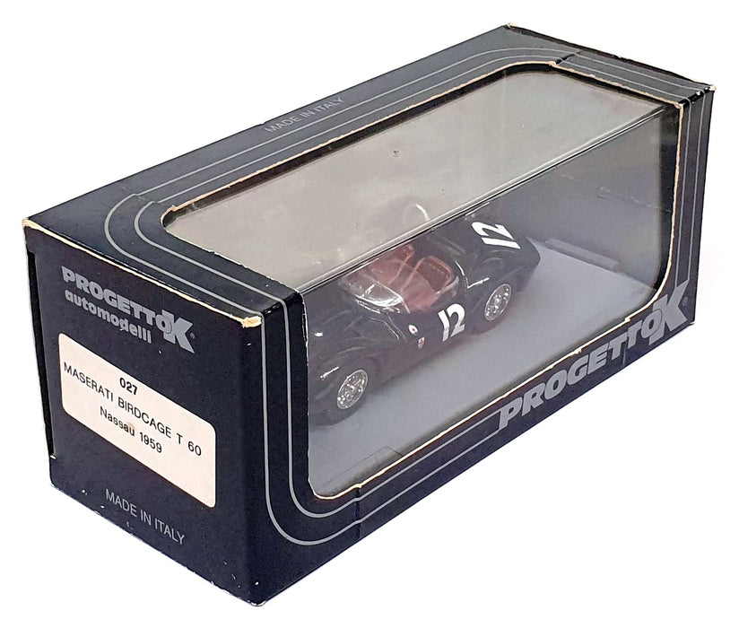 ProgettoK 1/43 Scale 027 - Maserati Birdcage T60 #12 Nassau 1959 - Black