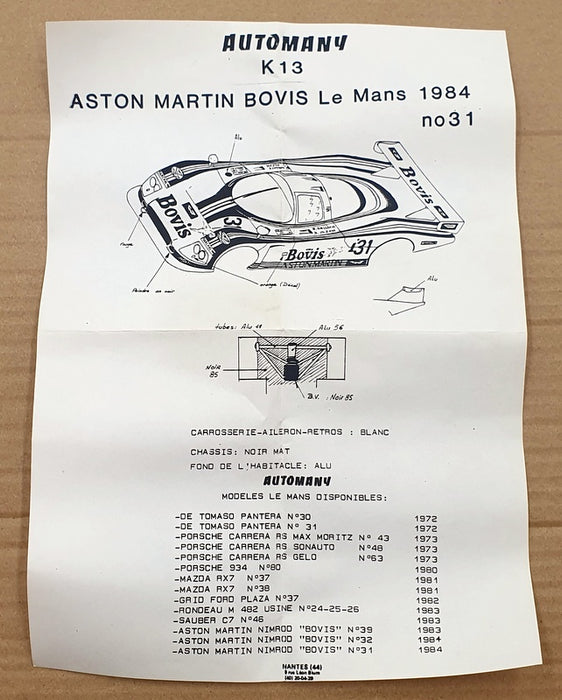 ASTON MARTIN NIMROD no. 31 Le Mans 1982 | #328145341 ASTON MARTIN NIMROD no. 31 Le Mans 1982 | #328145341