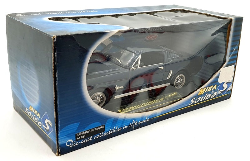 Solido 1/18 scale Diecast 8083 - 1965 Ford Mustang Fastback - Metallic blue