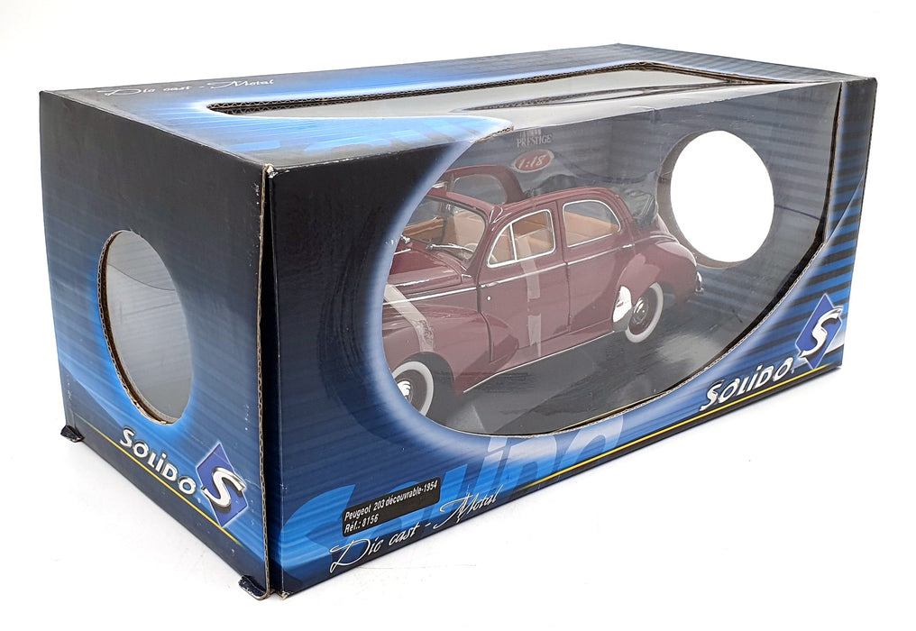 Solido 1/18 Scale Diecast 8156 - Peugeot 203 Cabriolet 1954 - Dark Red