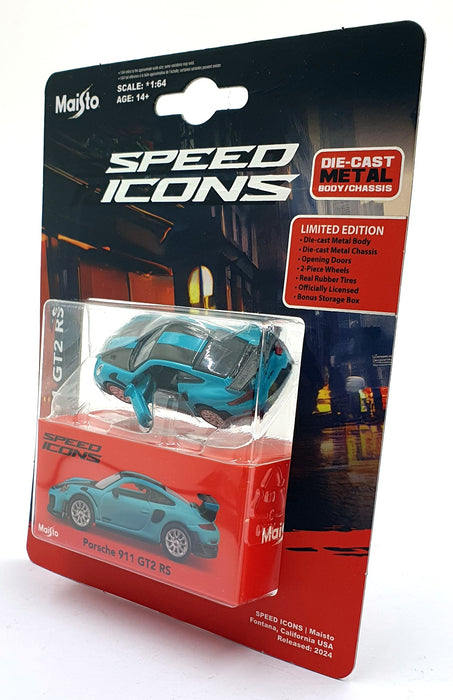 Maisto 1/64 Scale 15700 - Speed Icons Porsche 911 GT2 RS - Blue