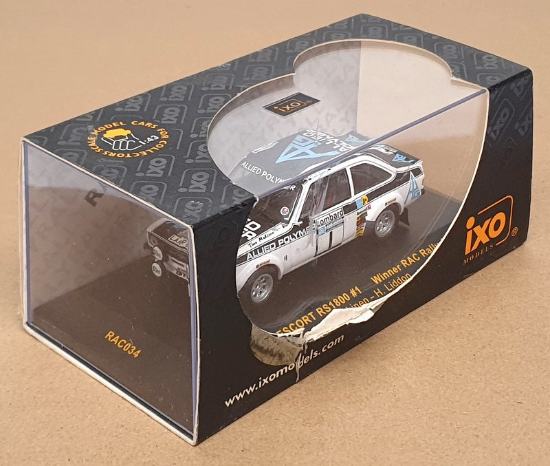 Ixo Models 1/43 Scale RAC034 - Ford Escort RS1800 #1 Winner RAC Rally 1975