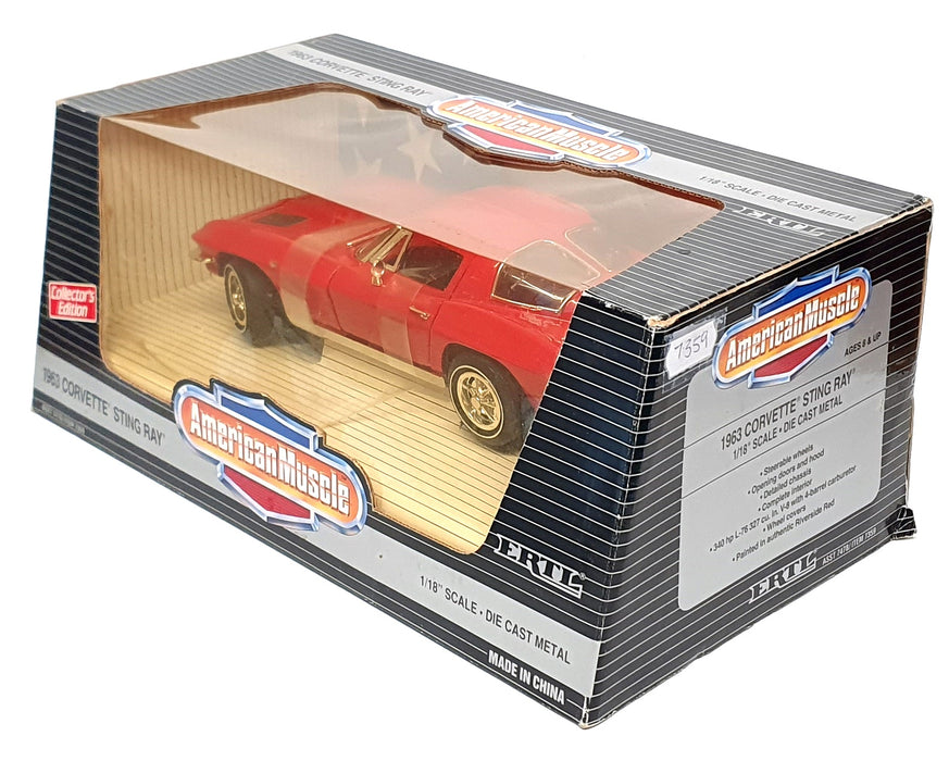 Ertl 1/18 Scale Diecast 7359 - 1963 Chevrolet Corvette Stingray - Red