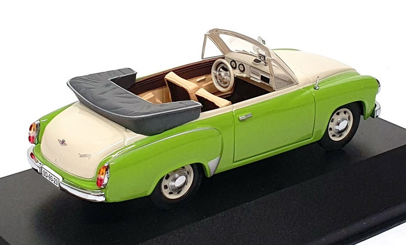 IST Models 1/43 Scale IST 004 - 1959 Wartburg 311 Open Convertible - Green/White
