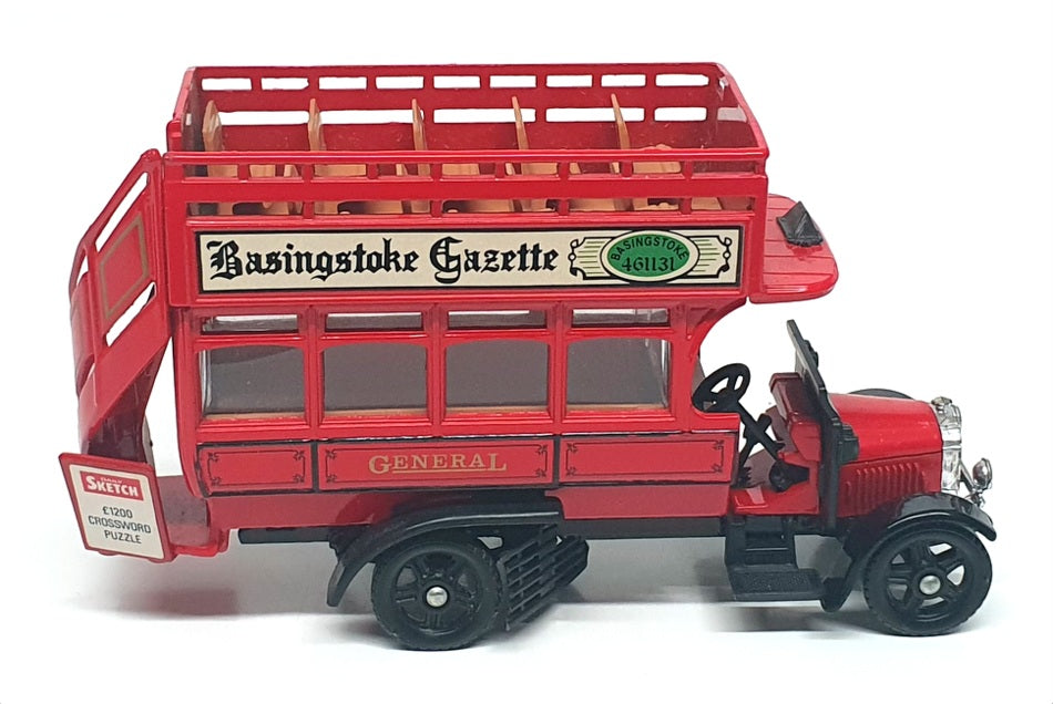 Corgi Appx 15cm Long C858 - Basingstoke Gazette Thornycroft Bus - Red
