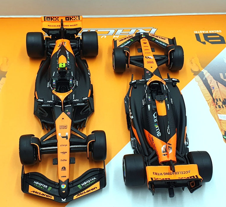 Burago 1/43 Scale 18-38109 McLaren F1 MCL38 Miami GP 2024 #4 #81 Norris Piastri