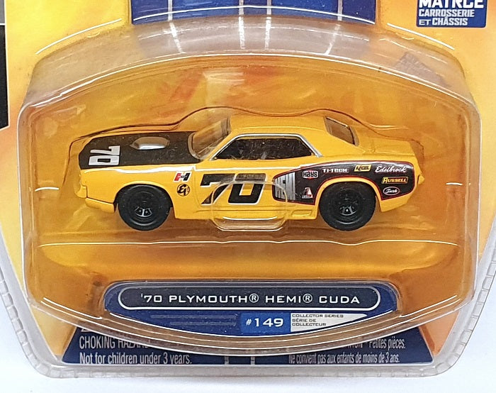 Jada Toys 1/64 Scale 12006 - 1970 Plymouth Hemi Cuda #70  - Yellow/Black