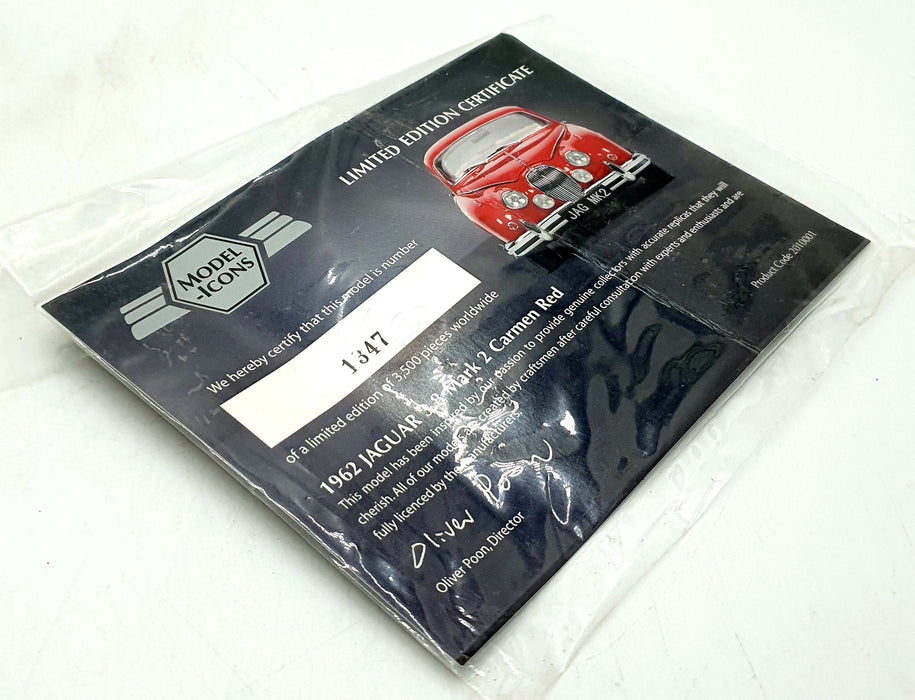 Model Icons 1/18 Scale 2010001 - Jaguar Mk2 RHD - Carman Red